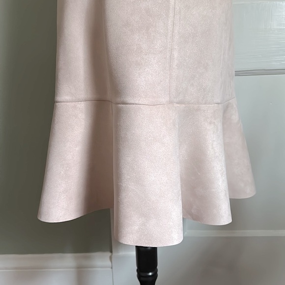 Bcbgmaxazria Adelene Bare Pink Micro Suede Shift Dress - Picture 8 of 15